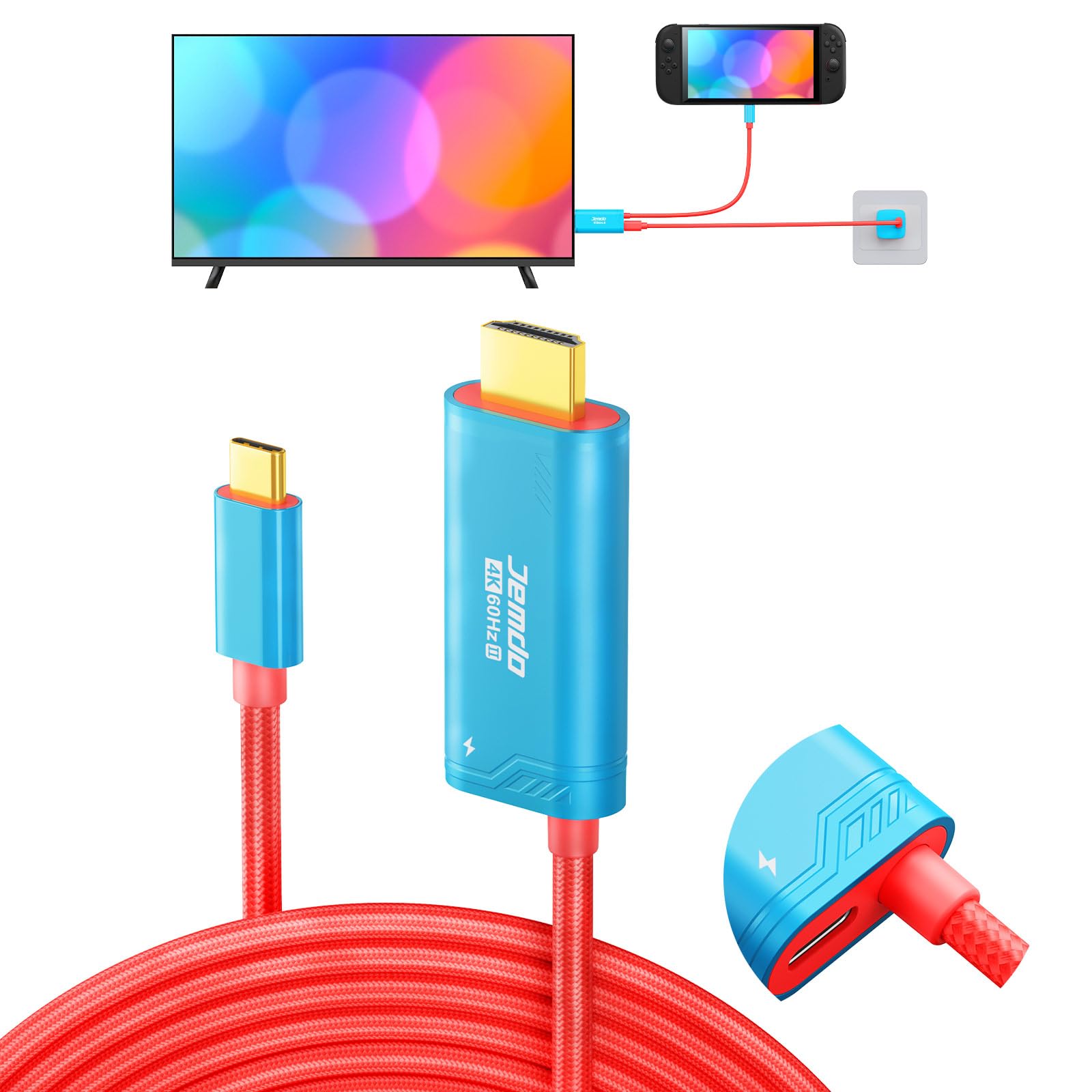 Amazon.co.jp: JEMDO Switch 2 ドック HDMI 2.0 ケーブル【2025年新